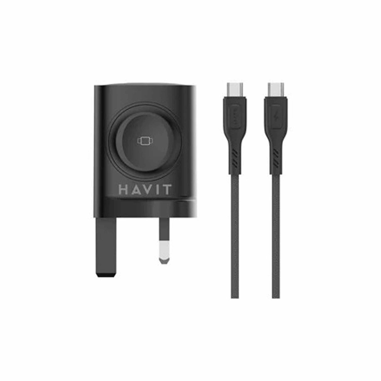 Havit - Travel Charger with Watch Charger - Black - 2 PCs - Zayoom