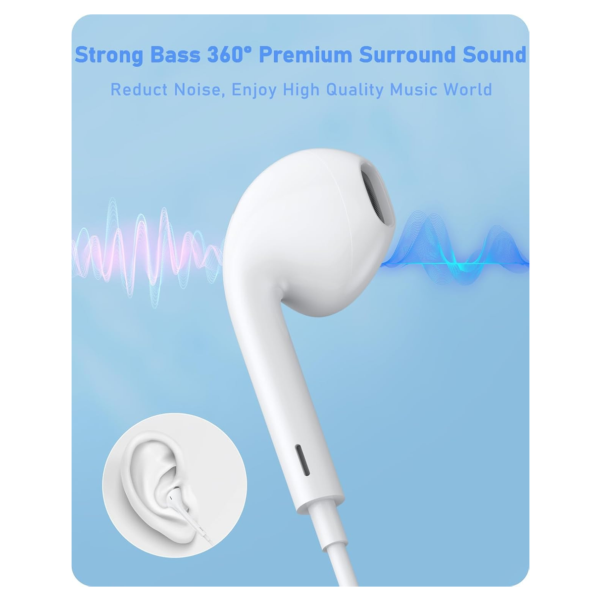 Havit Wired Type-C Earphone E336C - White