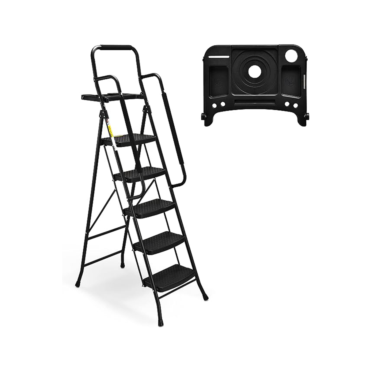 Heavy-Duty 5-Step Ladder With Handrails and Tool Platform - 150 Kg Capacity