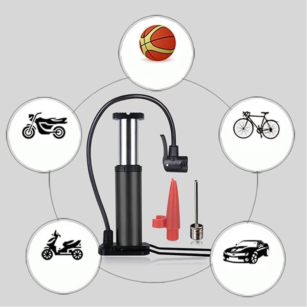 High-Pressure Aluminum Bike Floor Pump – Foot-Operated Tire Inflator