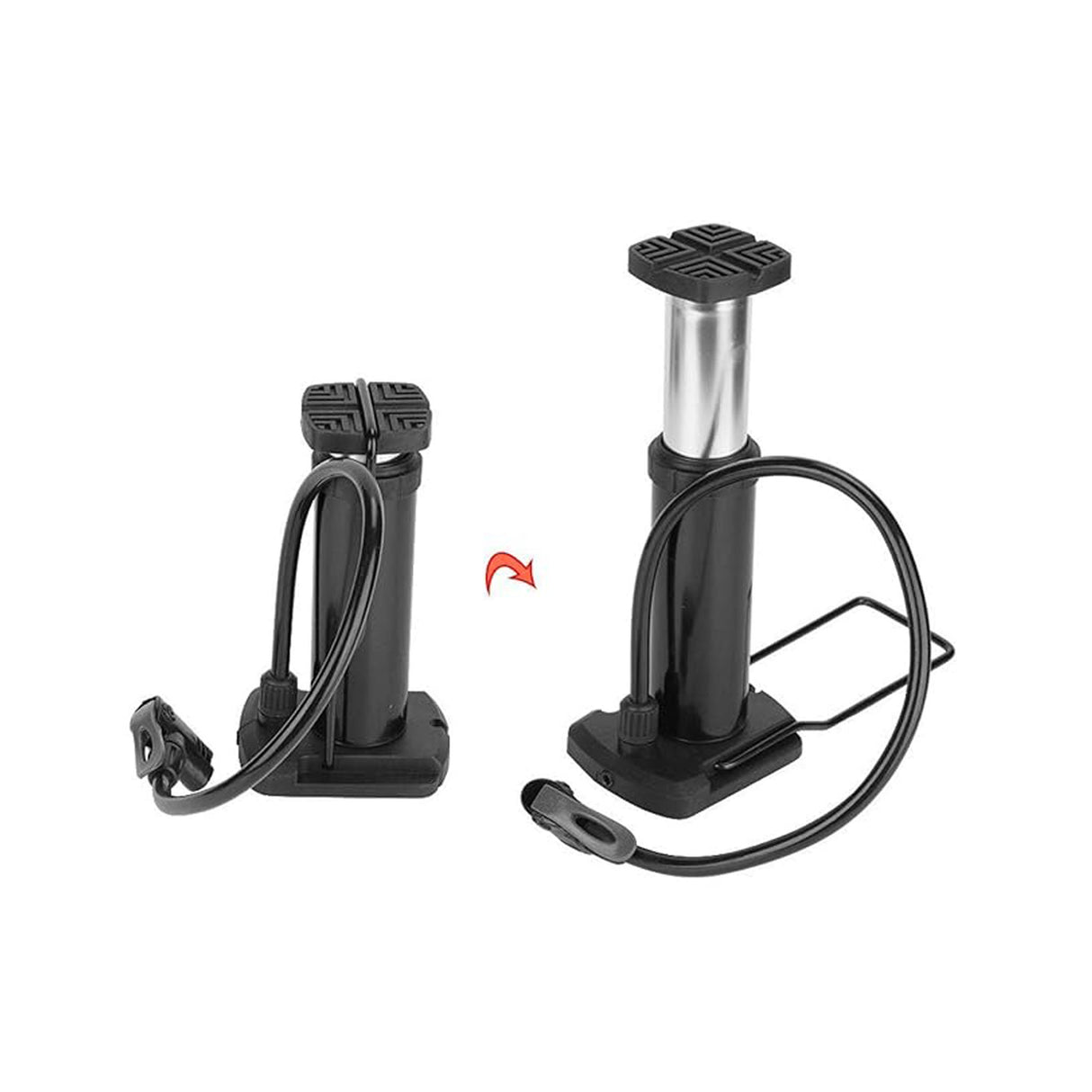 High-Pressure Aluminum Bike Floor Pump – Foot-Operated Tire Inflator