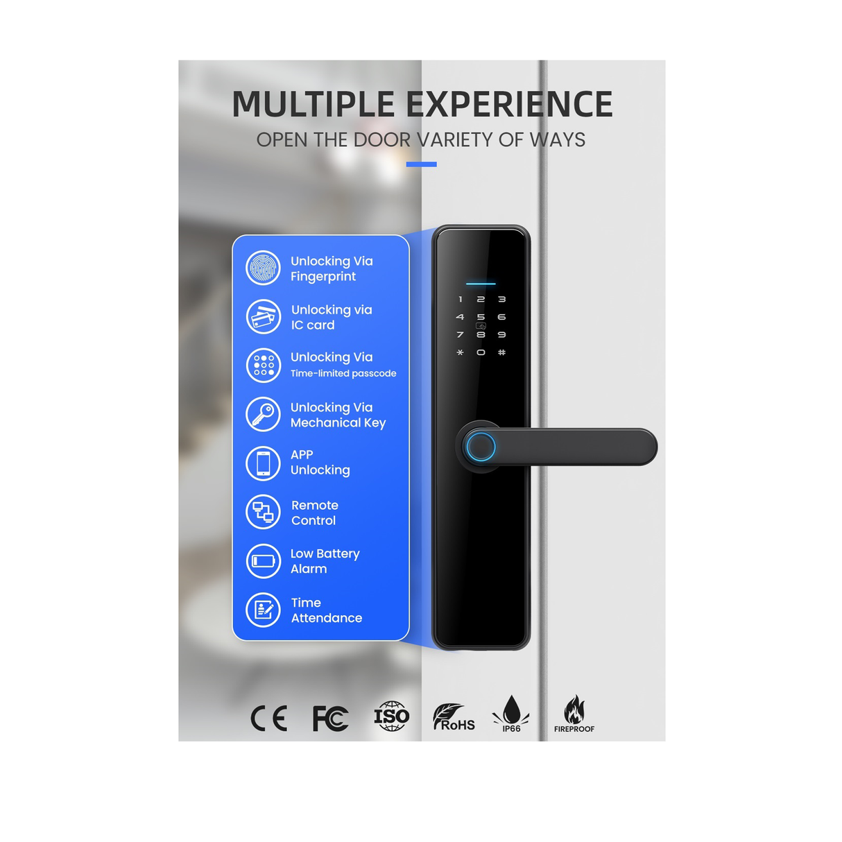 High-Quality Smart TTlock for the Wooden Doors C91 Pro - Black Color