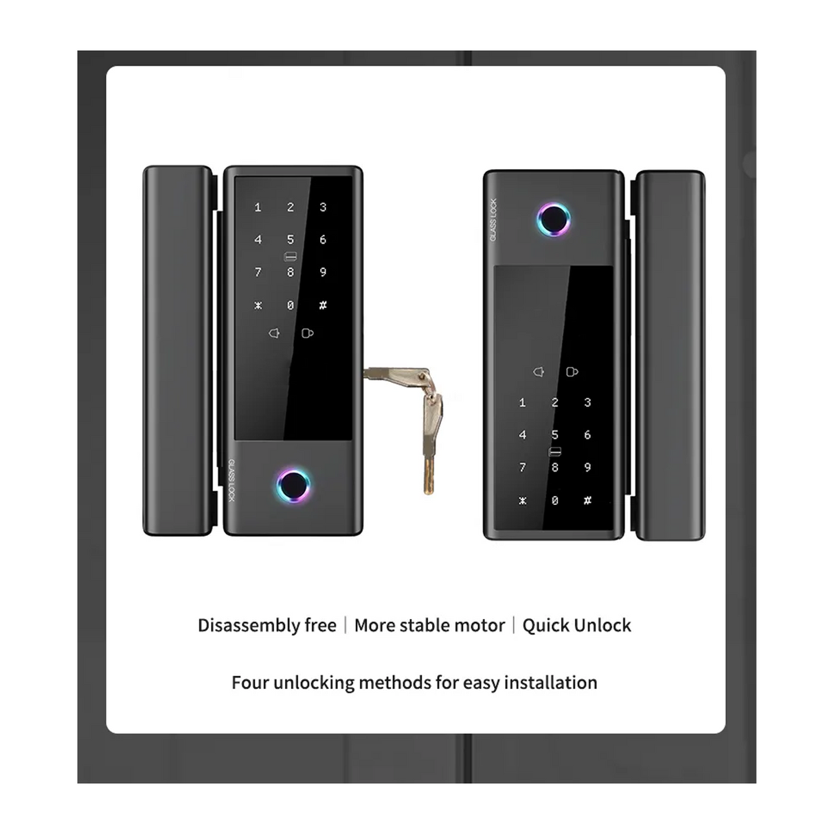 قفل سمارت عالي الأمان للأبواب الزجاجية