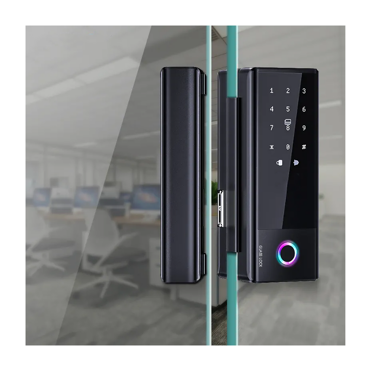 قفل سمارت عالي الأمان للأبواب الزجاجية