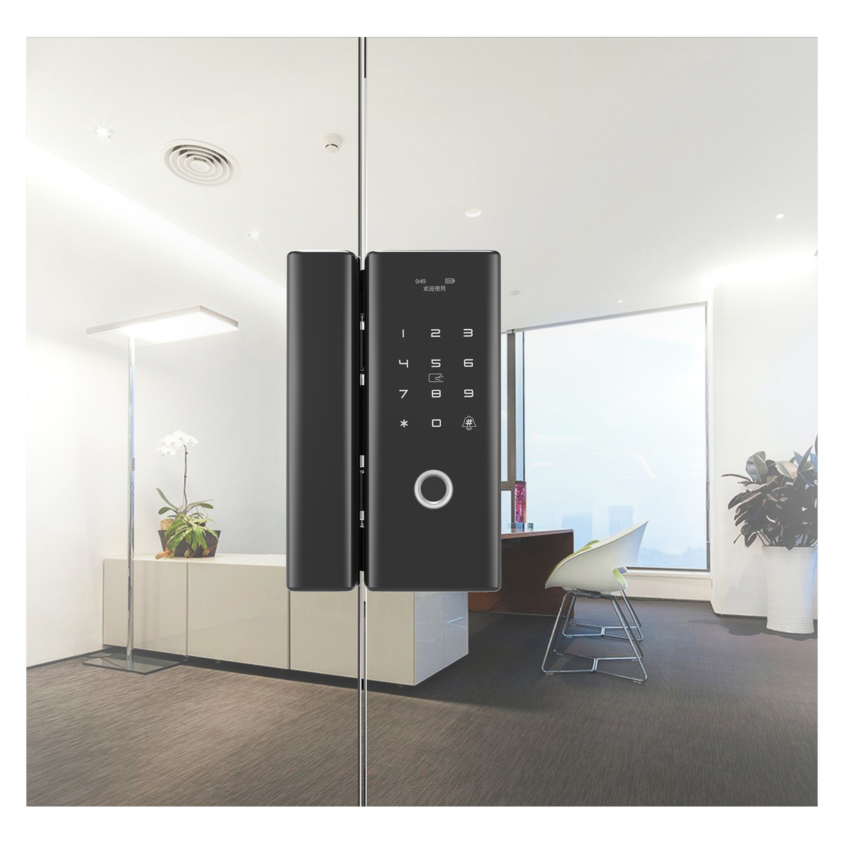 قفل سمارت عالي الأمان للأبواب الزجاجية