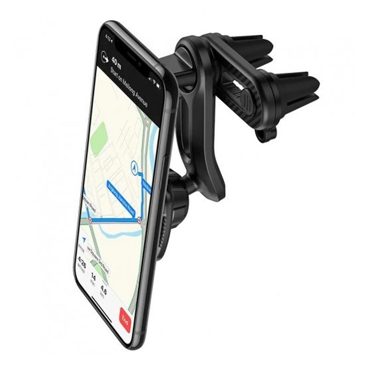 Hoco CA68 Double Air Outlet Magnetic Phone Car Holder - Black - Zayoom