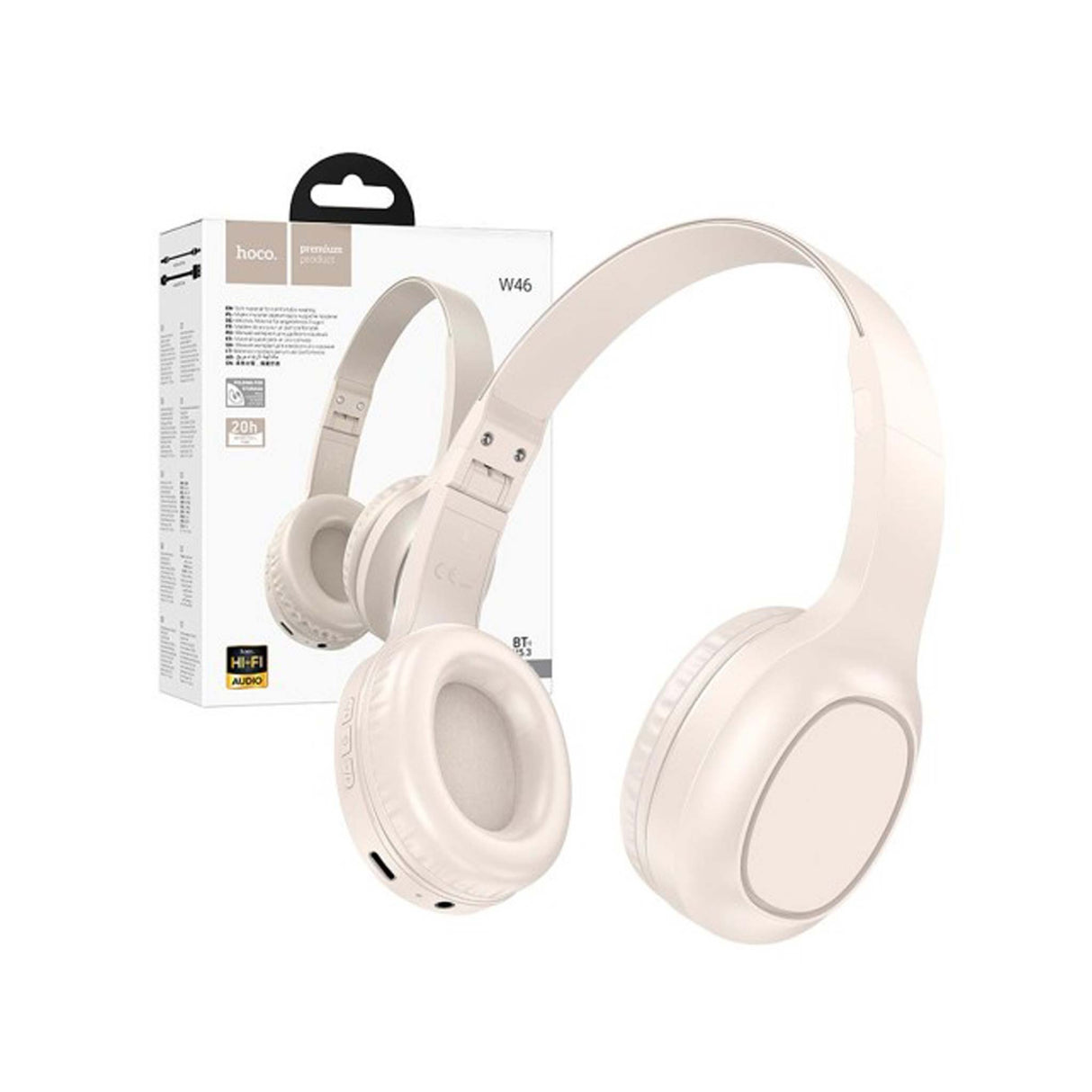 HOCO - W46 - Charm BT Headset - Milky White - Zayoom