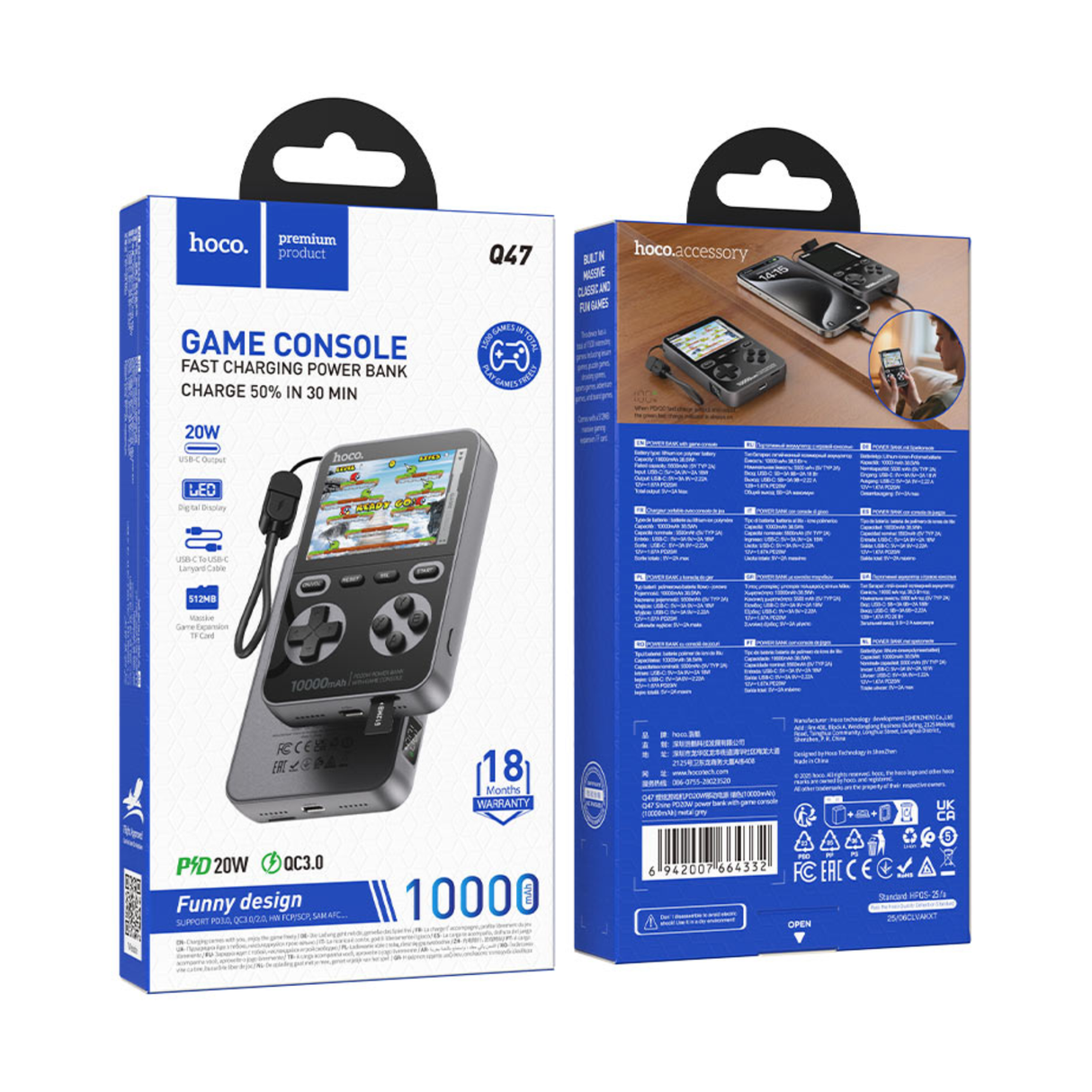 Hoco Q47 Shine Pd 20W Power Bank With Game Console 10000mAh