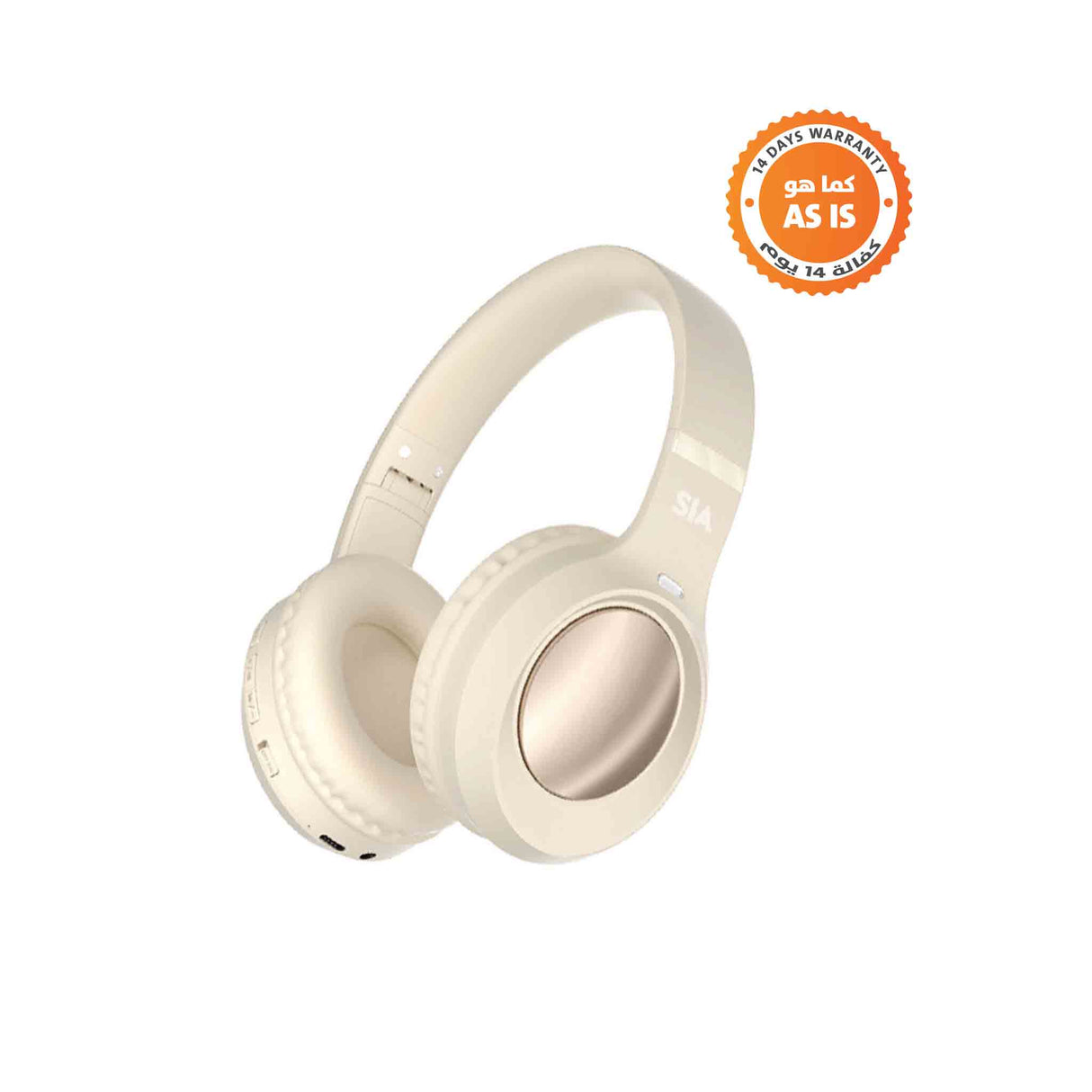 SIA Wireless Headphones For Music/Gaming - Beig (ASIS)