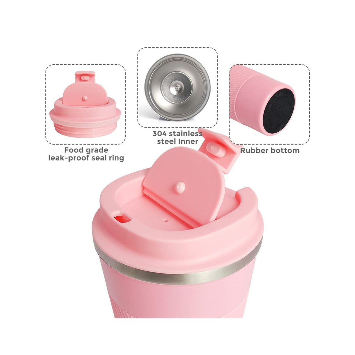 Insulated Coffee Travel Mug 510ml - Pink