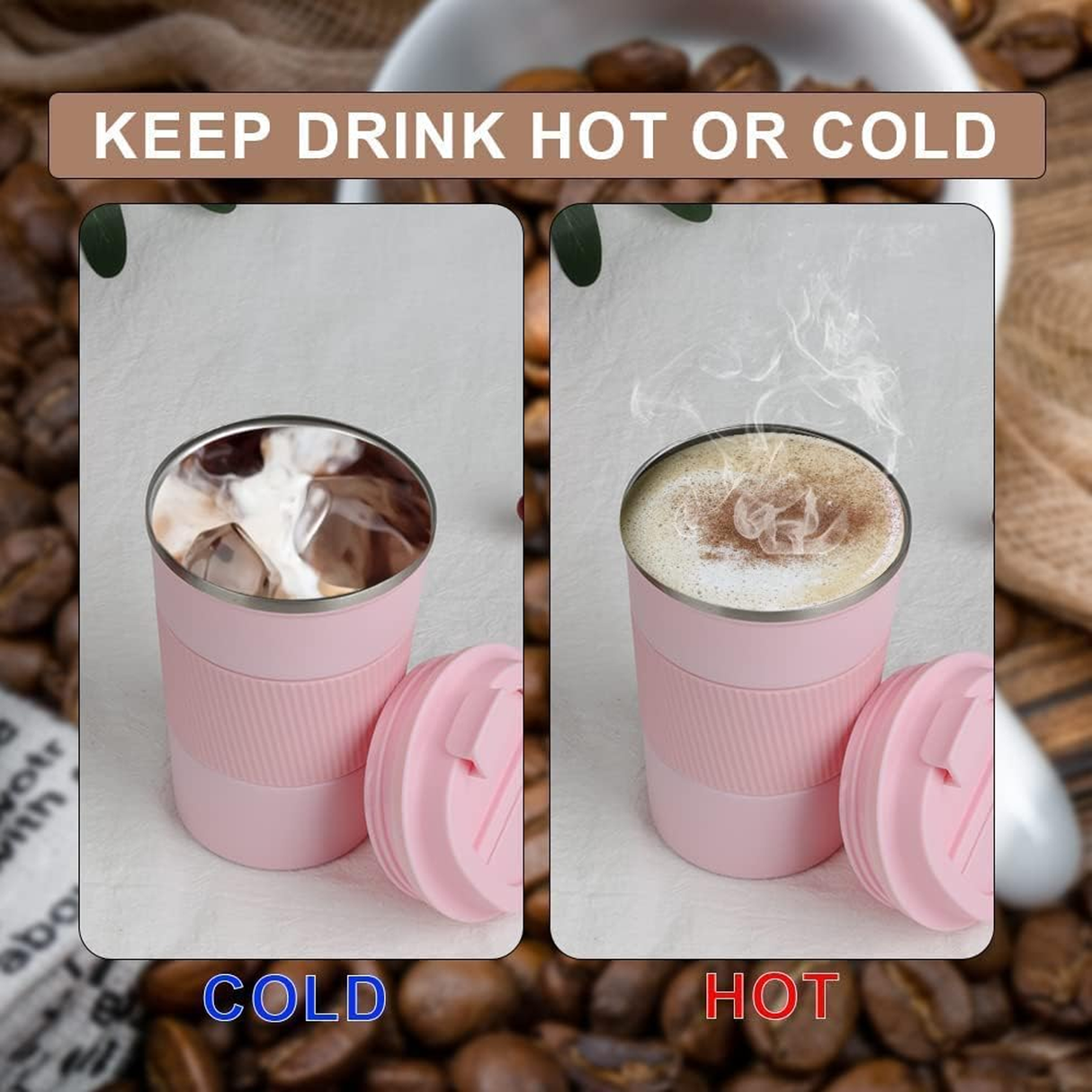 Insulated Coffee Travel Mug 510ml - Pink