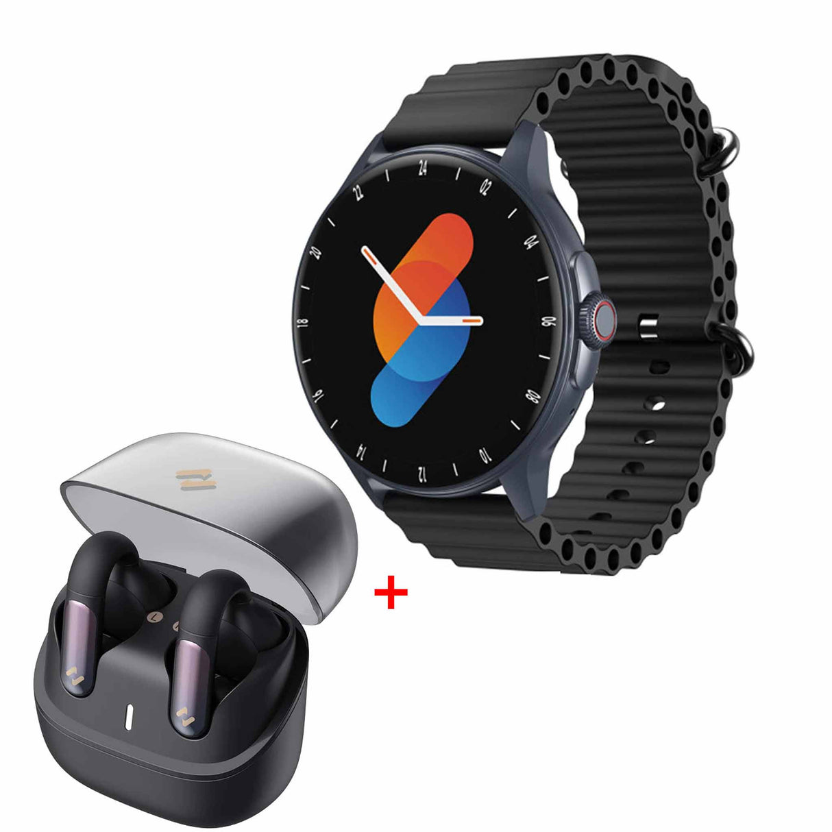 HAVIT M9046 Smart Life Series Smart Watch - Black + HAVIT Audio Series TWS Earbuds - Black - Zayoom