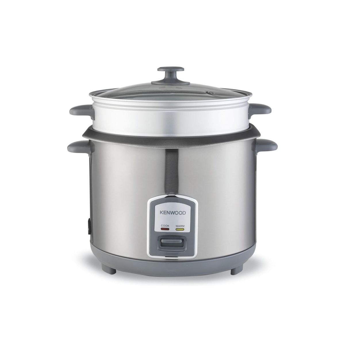 Kenwood 2 in 1 Rice Cooker 2.8L 16 Cup With Food Steamer Basket - Silver - RCM28.000SS