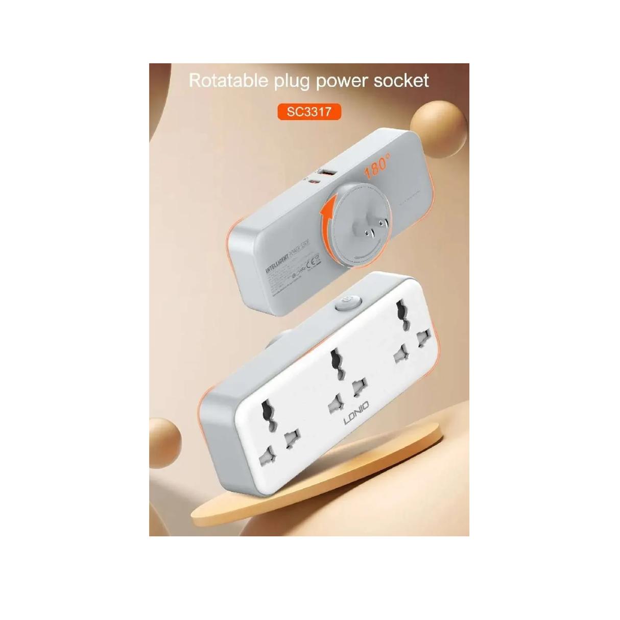 لدنيوSc3317 مخرج كهربائي عالمي بقوة 2500 واط - أبيض