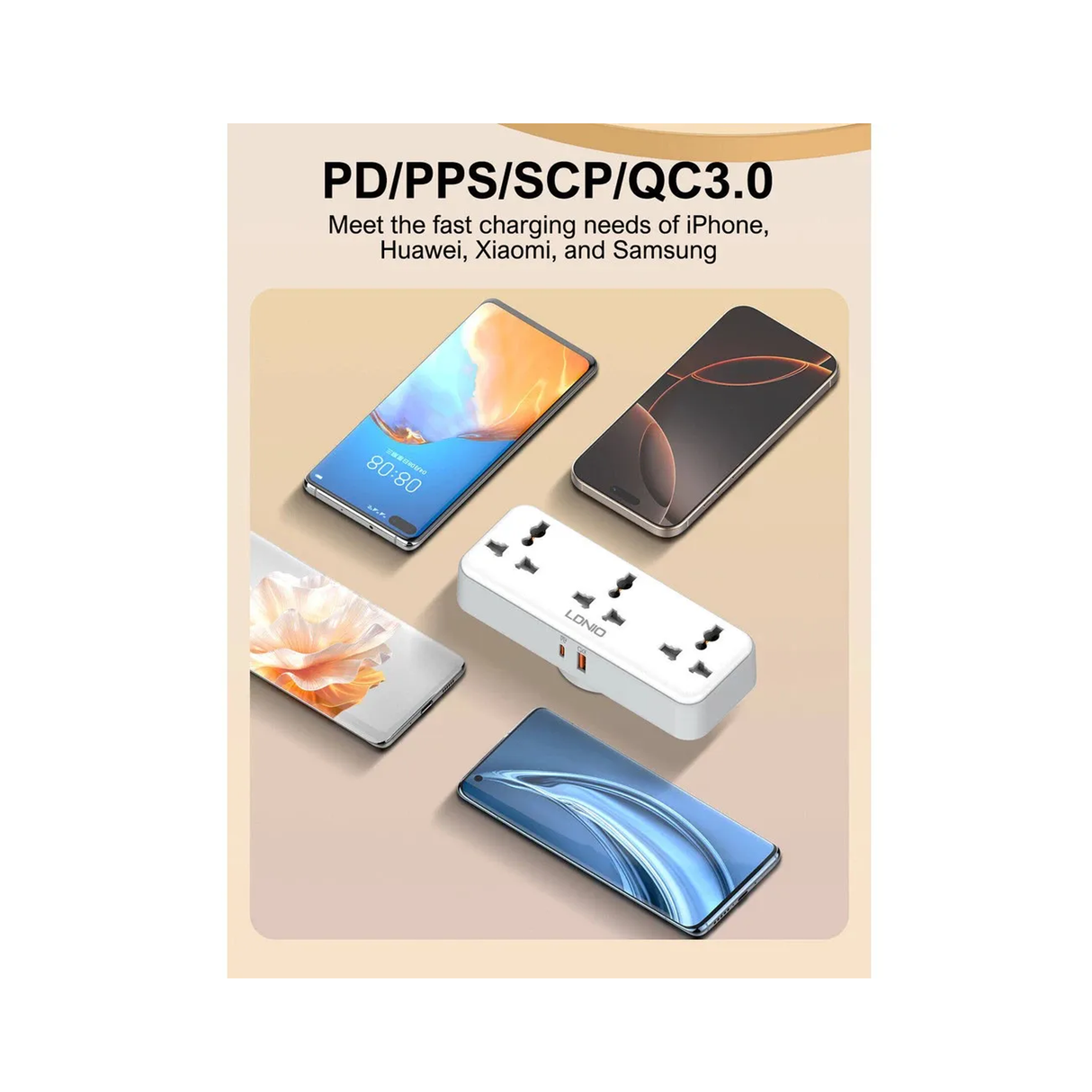 لدنيوSc3317 مخرج كهربائي عالمي بقوة 2500 واط - أبيض