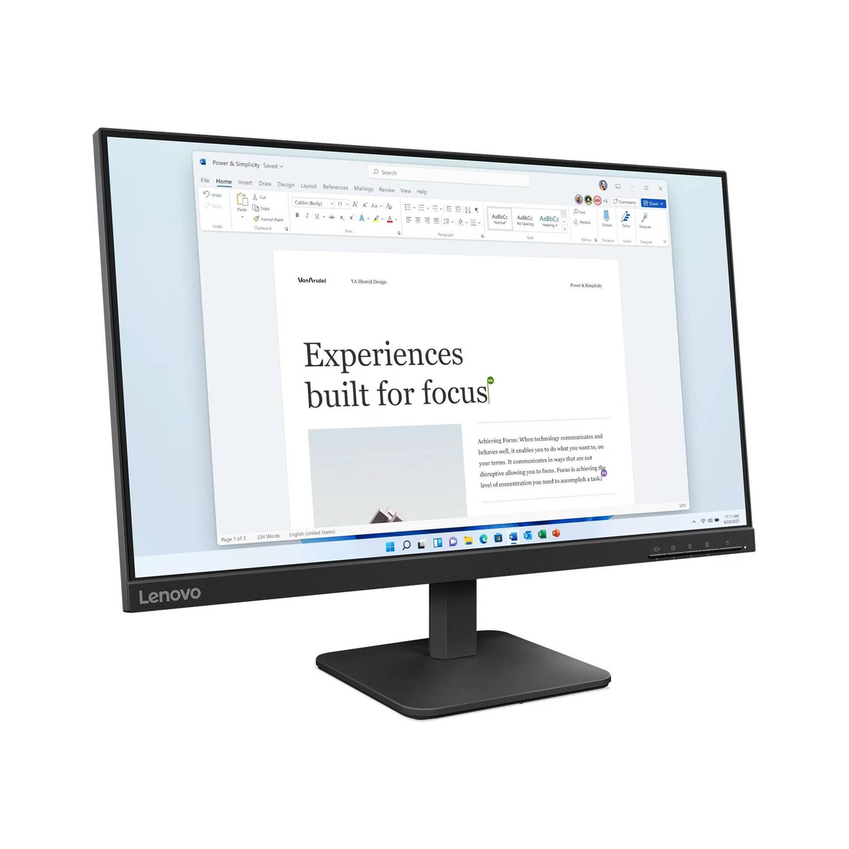 لينوفو شاشة L24-4e - مقاس 23.8 بوصة FHD IPS مضادة للانعكاس - زمن استجابة 4ms - تردد حتى 100Hz - منافذ D-Sub / HDMI 1.4 - أسود
