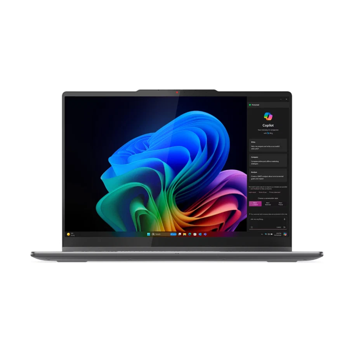 Lenovo Laptop Yoga 7 2-in-1 Gen 10 Copilot+ PC - 14.0 Inch WUXGA Touch - Ultra 7 256V - 16GB - 512GB (NVMe M.2 SSD) - Arc Graphics 140V - Win 11 Home / Arb/Eng - Lenovo Digital Pen - Luna Grey