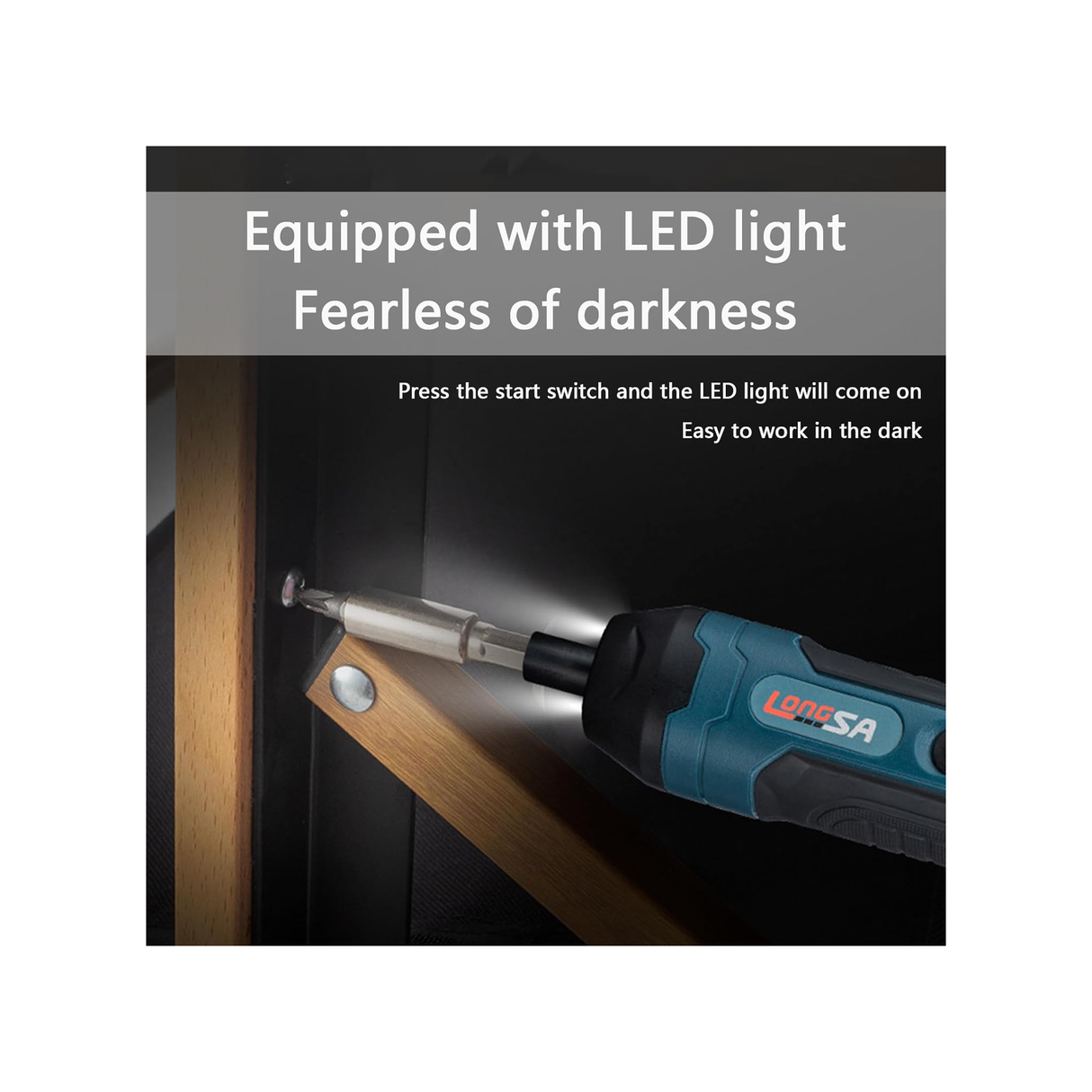 لونغسا 36 في 1 طقم مفك قابل لإعادة الشحن مع البطارية 3 مؤشرات عزم دوران ليد الكتابة بسرعة وحقيبة حمل