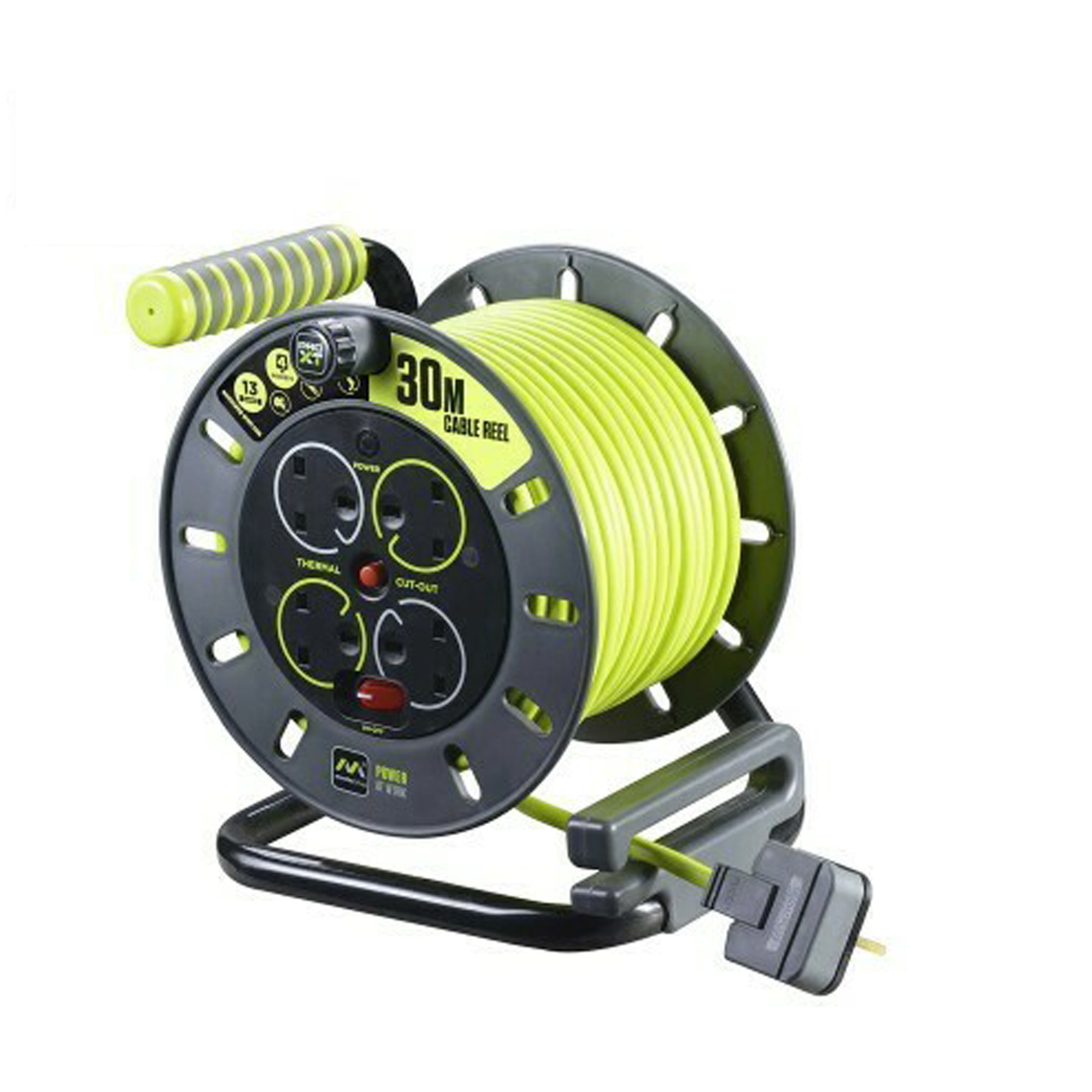 ماستربلج بكرة كابل بطول 30 متر تحتوي على 4 منافذ