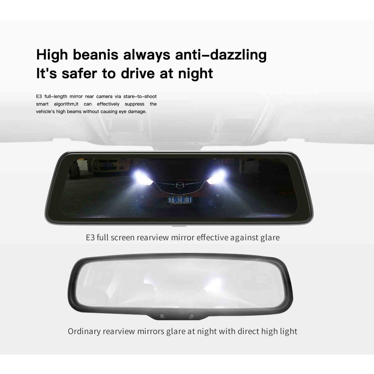 ماتريكس مرآة بكاميرتين لتسجيل مزدوج — أمامية بدقة 2K وخلفية بدقة فل اتش دي 1080، مزودة برؤية ليلية عالية الوضوح مع التركيب