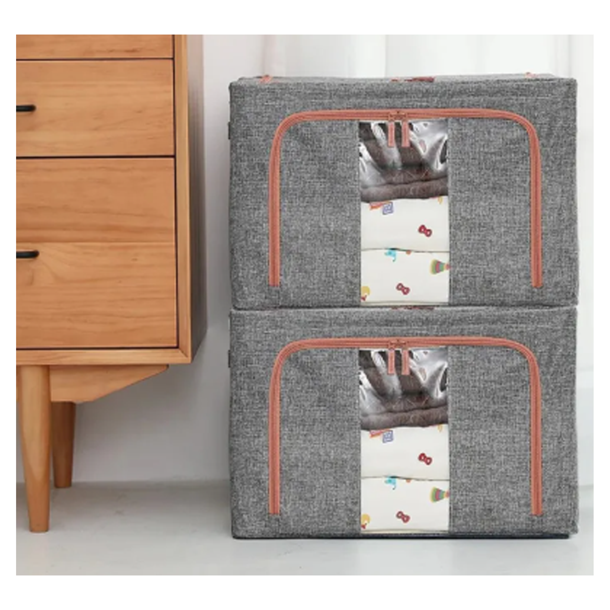 Foldable Clothes Storage Box - 100L (60×43×40 cm)