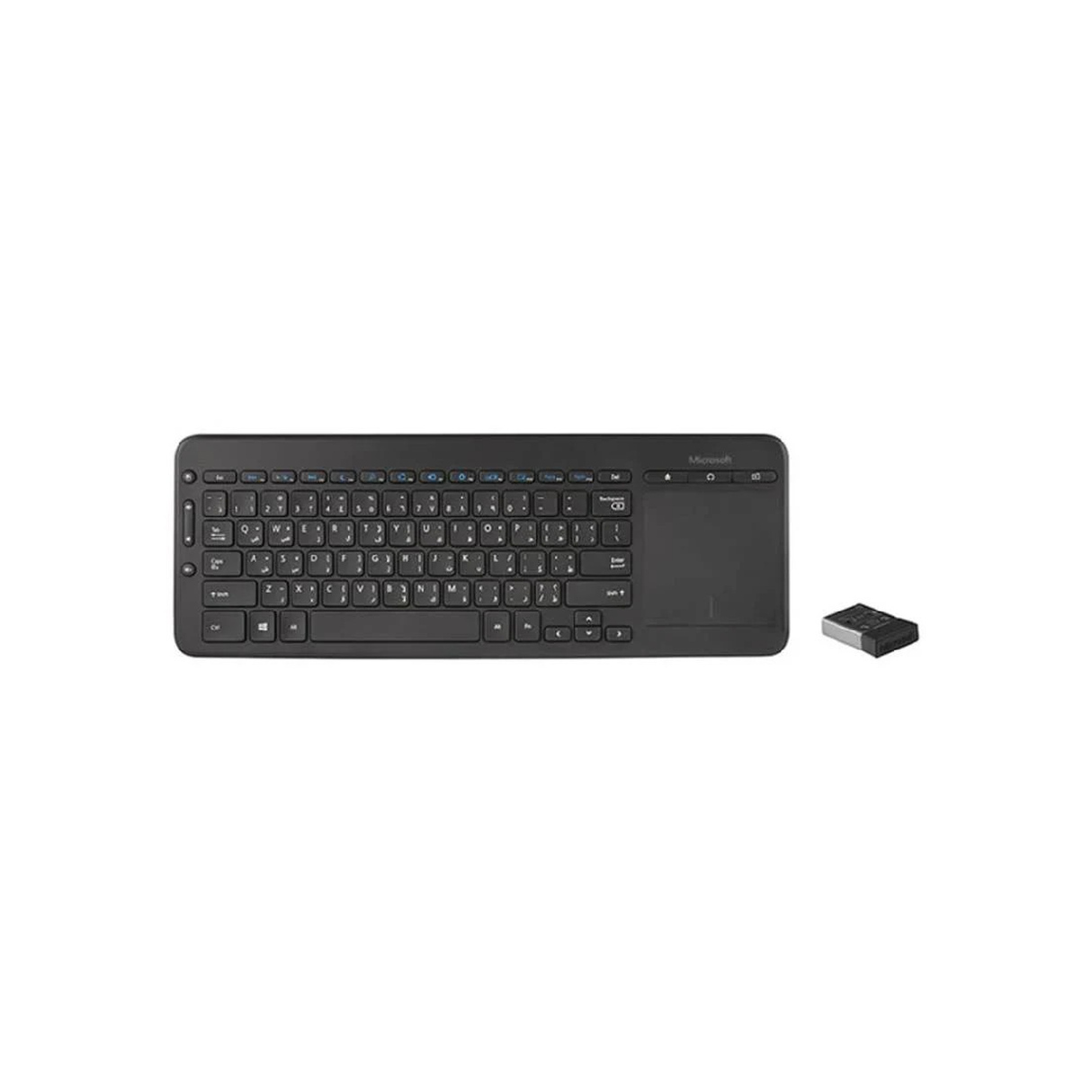 Microsoft Wireless AIO Media Wireless Keyboard (Arabic/English) - Black - Zayoom