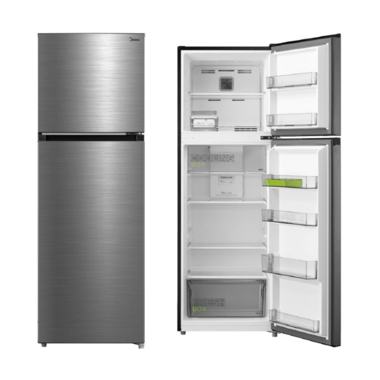 Midea Top Mount Freezer Refrigerator 262 Liters 9.3 CFT - Silver