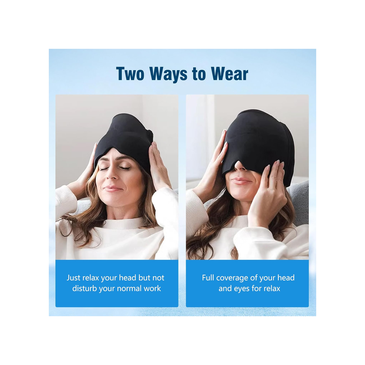 Migraine Relief Cap, Odorless Headache Relief Hat With Hot and Cold Therapy