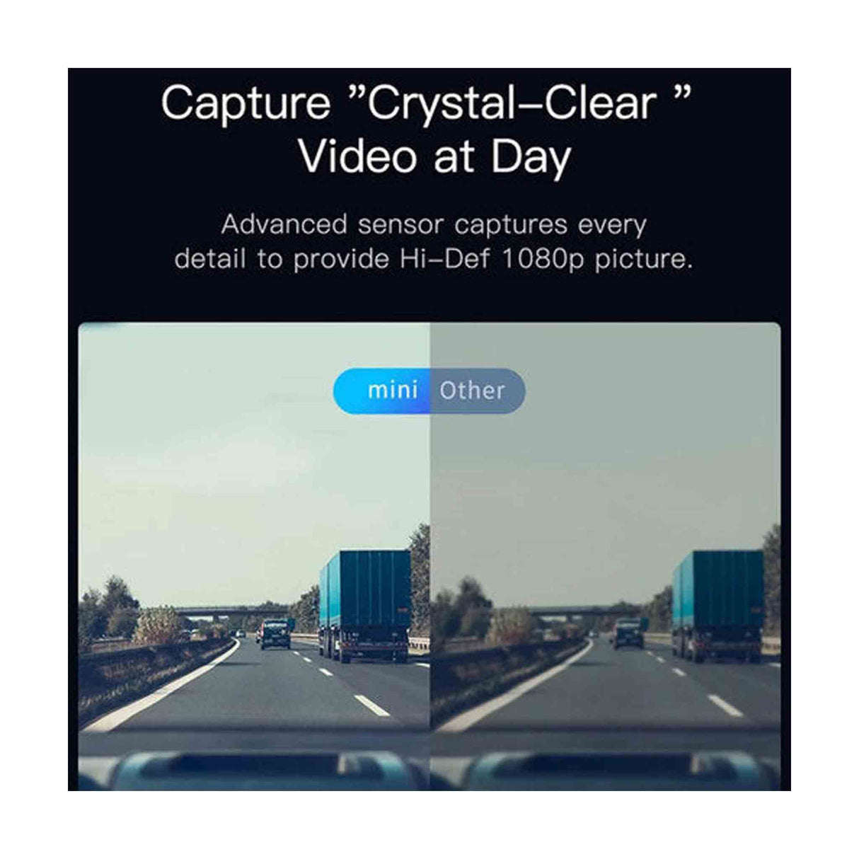 داش كاميرا مصغرة لتسجيل القيادة بدقة فل اتش دي (أمامية وخلفية)