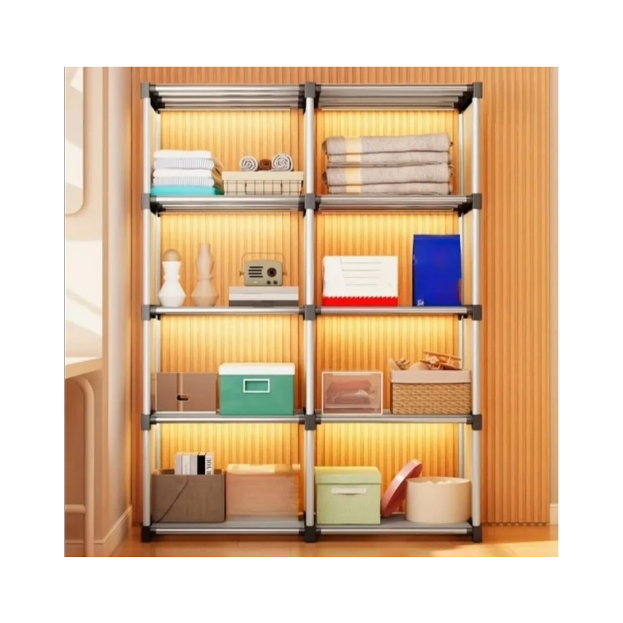 Modular Organizer Cabinet With 8 Removable Compartments & Metal Frame