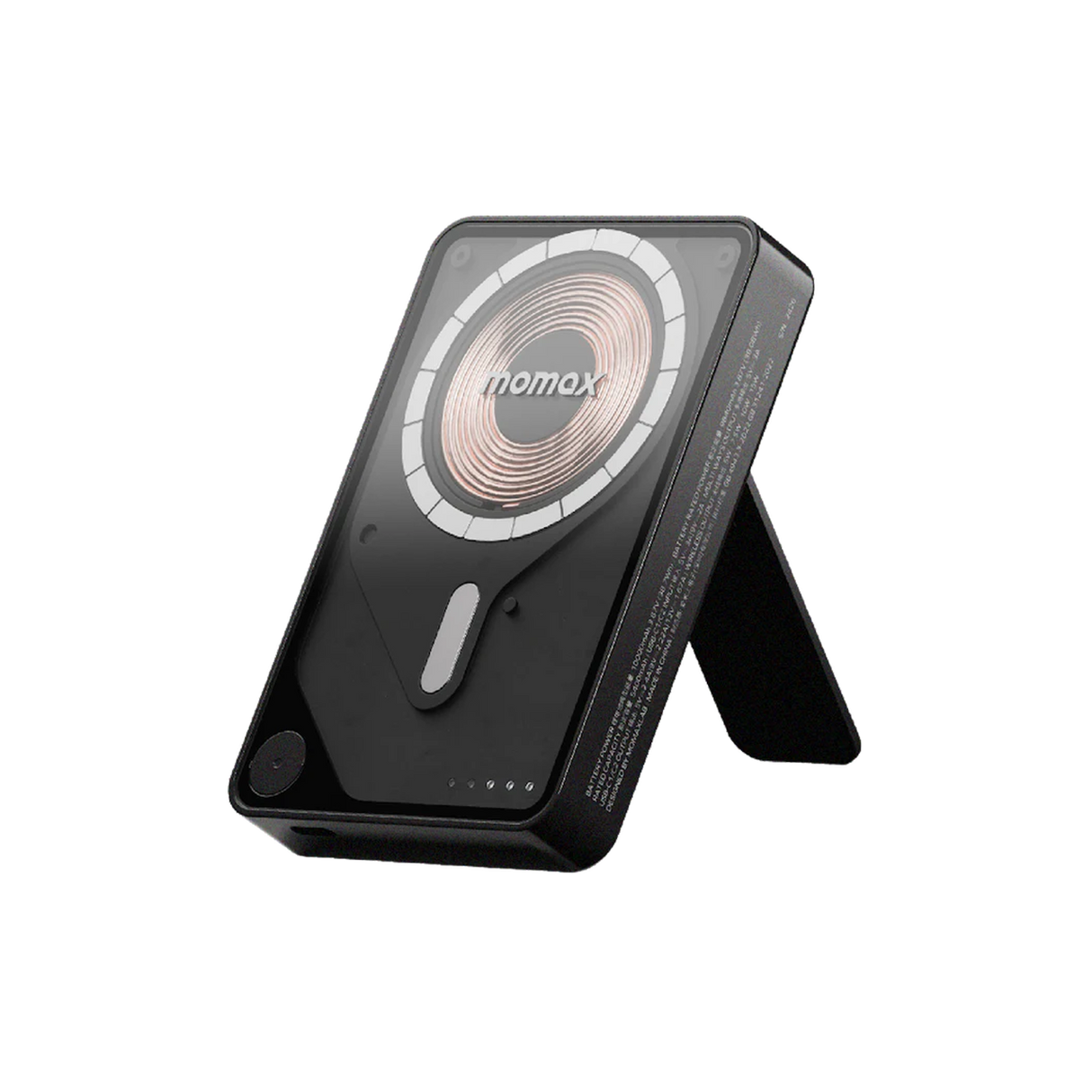 Momax 1-Power X Pro+ Magnetic Wireless Battery Pack (10000Mah) With Stand And Built-In Usb-C Cable - Black - gift