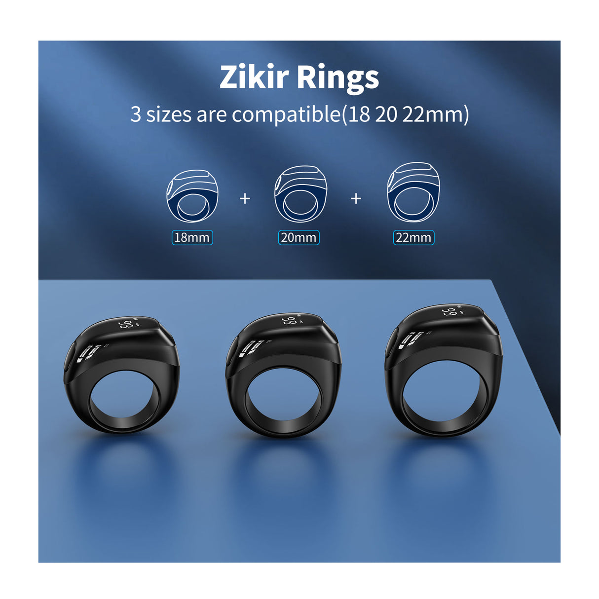 Muslim Prayer Ring Iqibla Zikr Ring Tasbih Counter Metal Finger Rings - - Zayoom