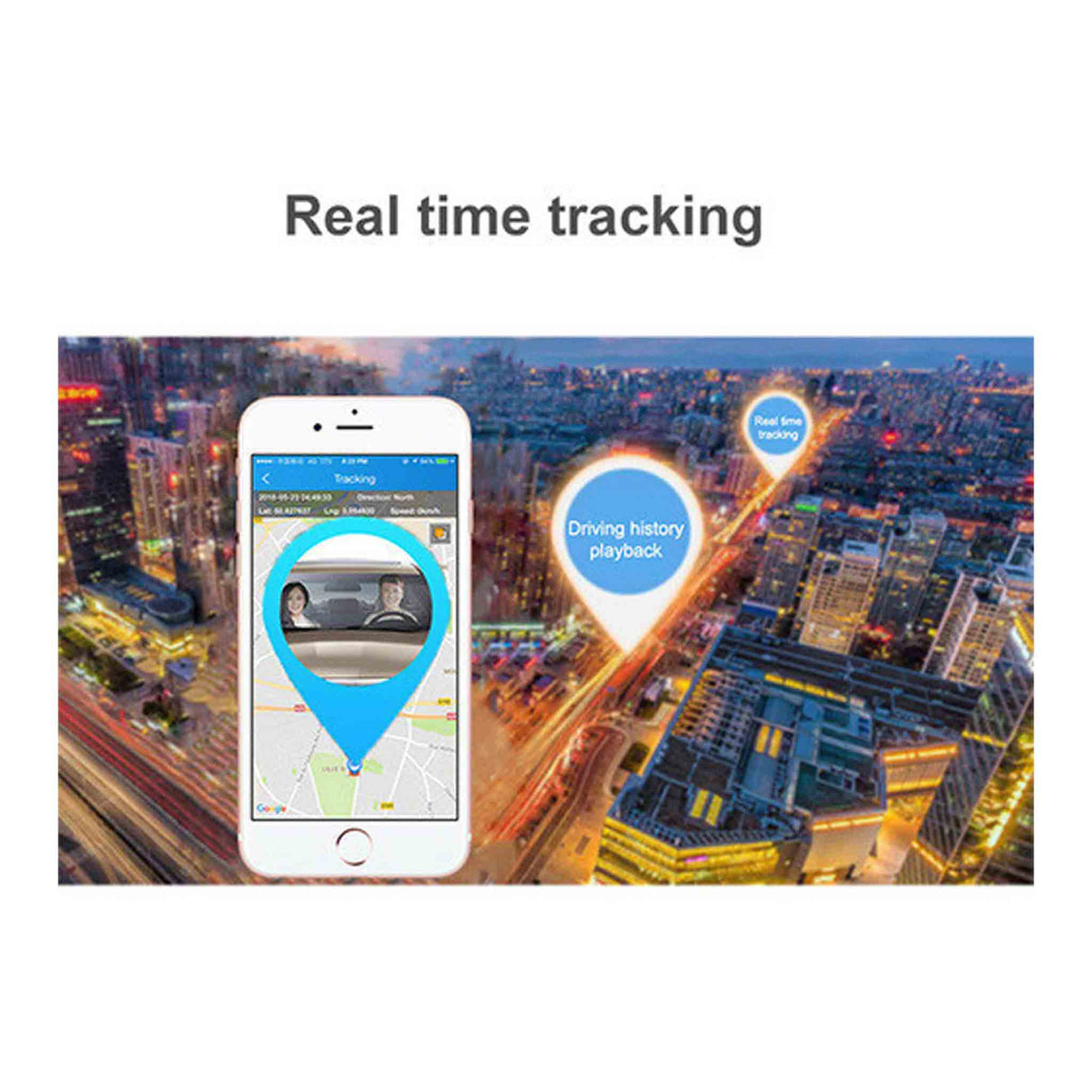 اوبكا في اي بي كاميرا سيارة بوضعين مزدوجين مع رؤية ليلية، ونظام GPS، والبث المباشر – تشمل التركيب