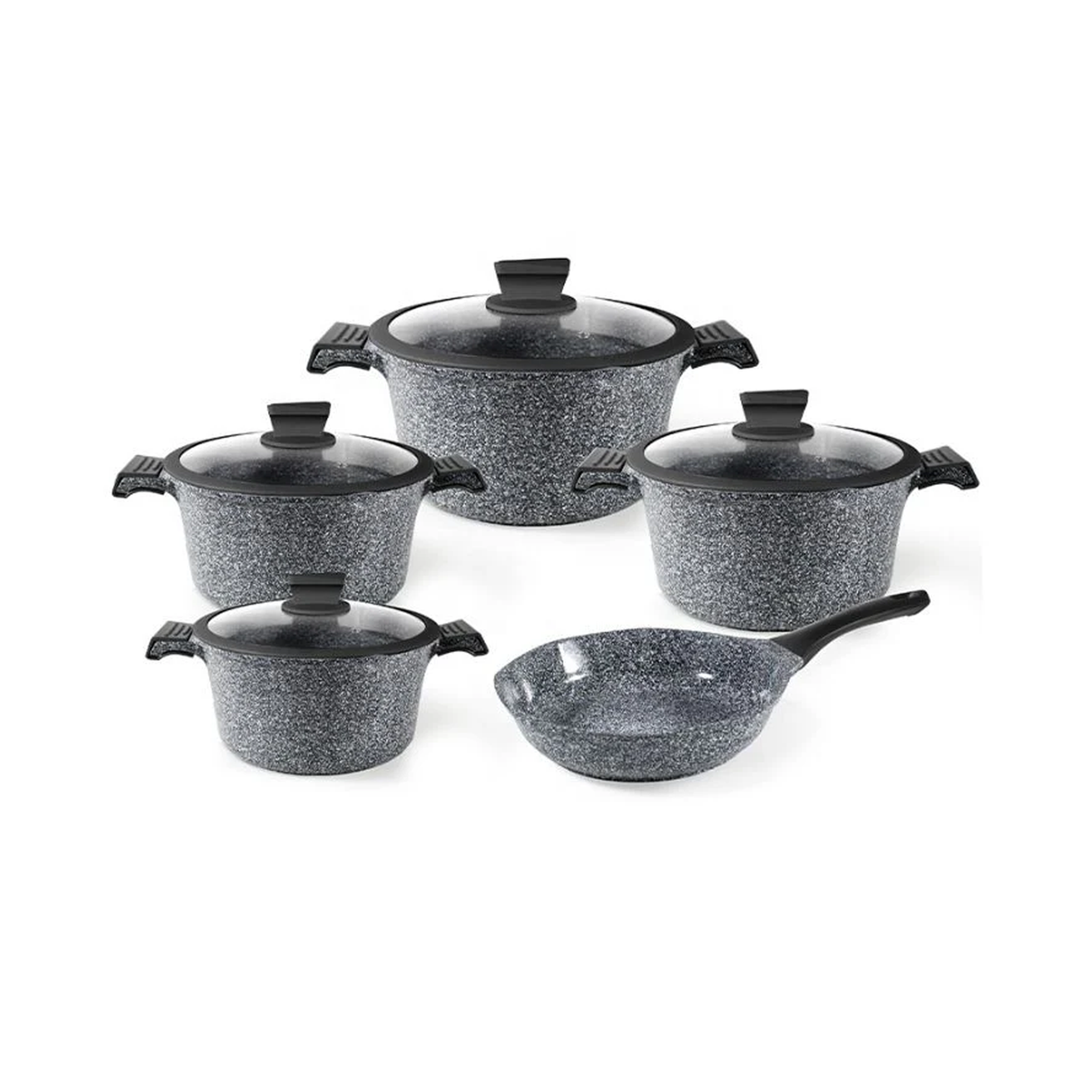 أو إس إف إي طقم أواني طهي مكون من 17 قطعة - سيراميك رمادي - UMC104