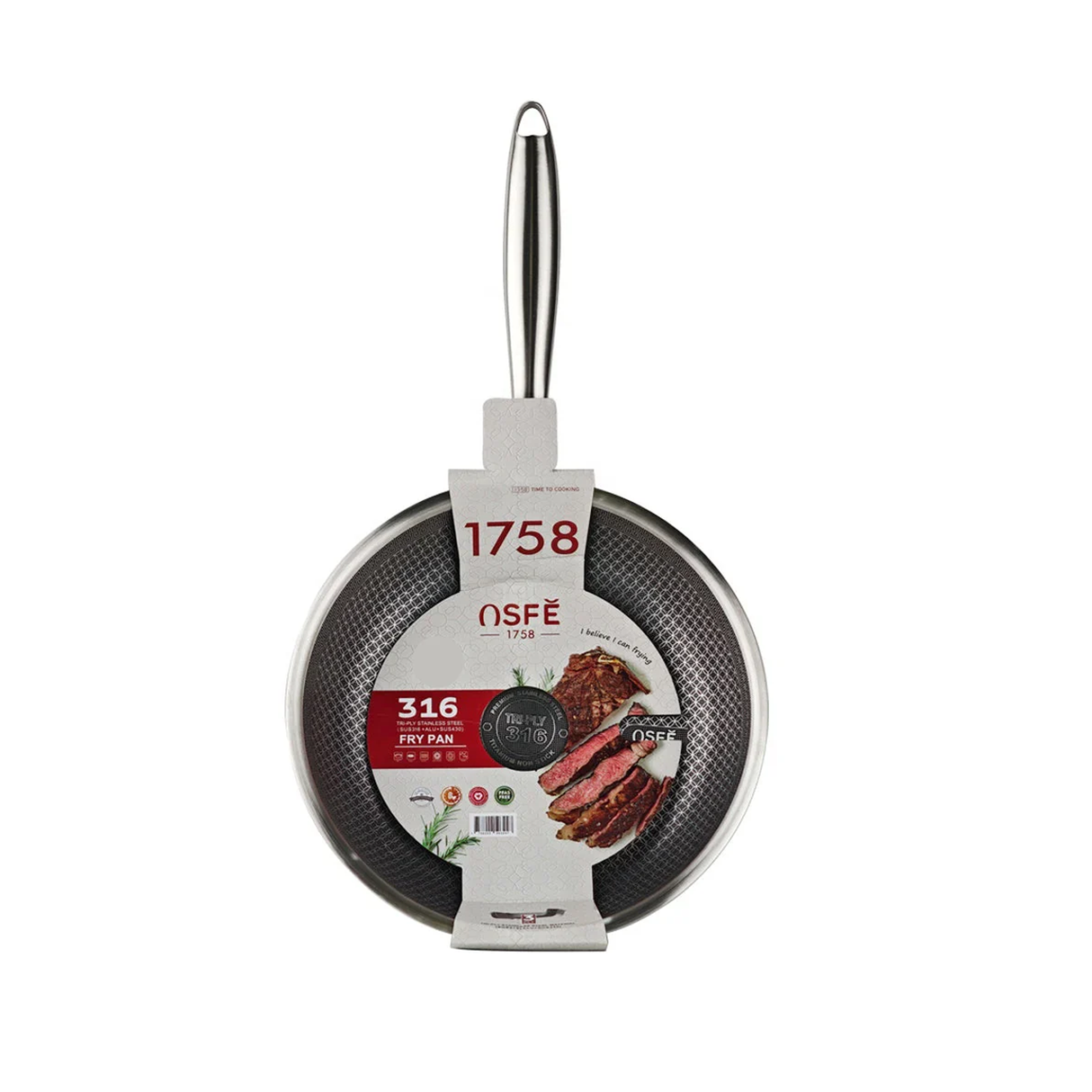 أو إس إف إي مقلاة 3 طبقات من ستانلس ستيل – 30 سم