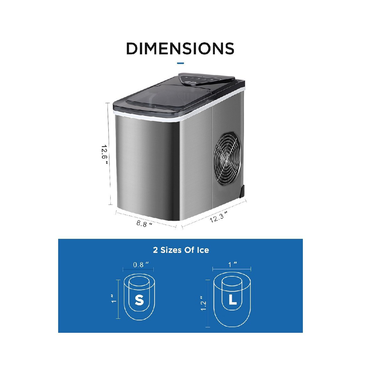 Orca Ice Maker 12Kg - Stainless Steel - Zayoom