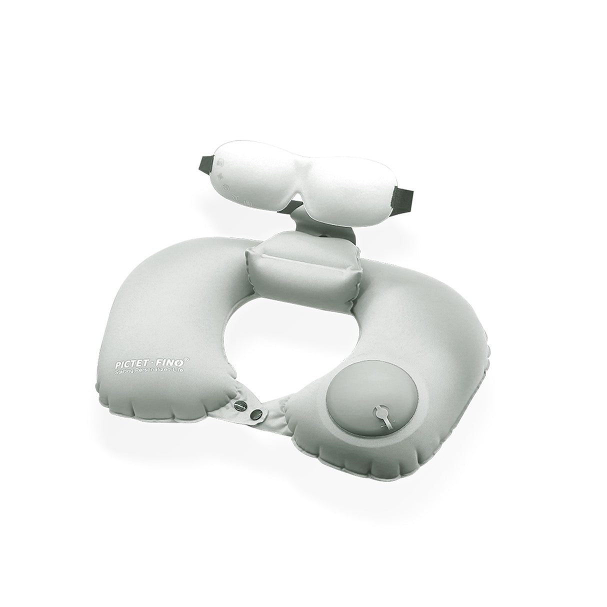 PICTET.FINO inflatable neck pillow with eye mask - Assorted Colors - Zayoom