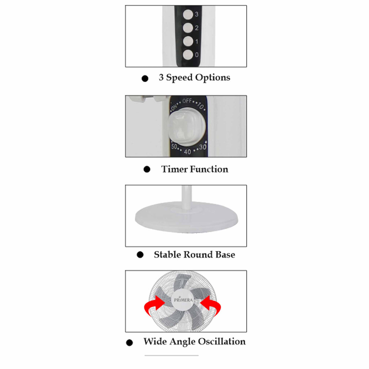 PRiMERA TEMPO 16 Inch Stand Fan - Zayoom