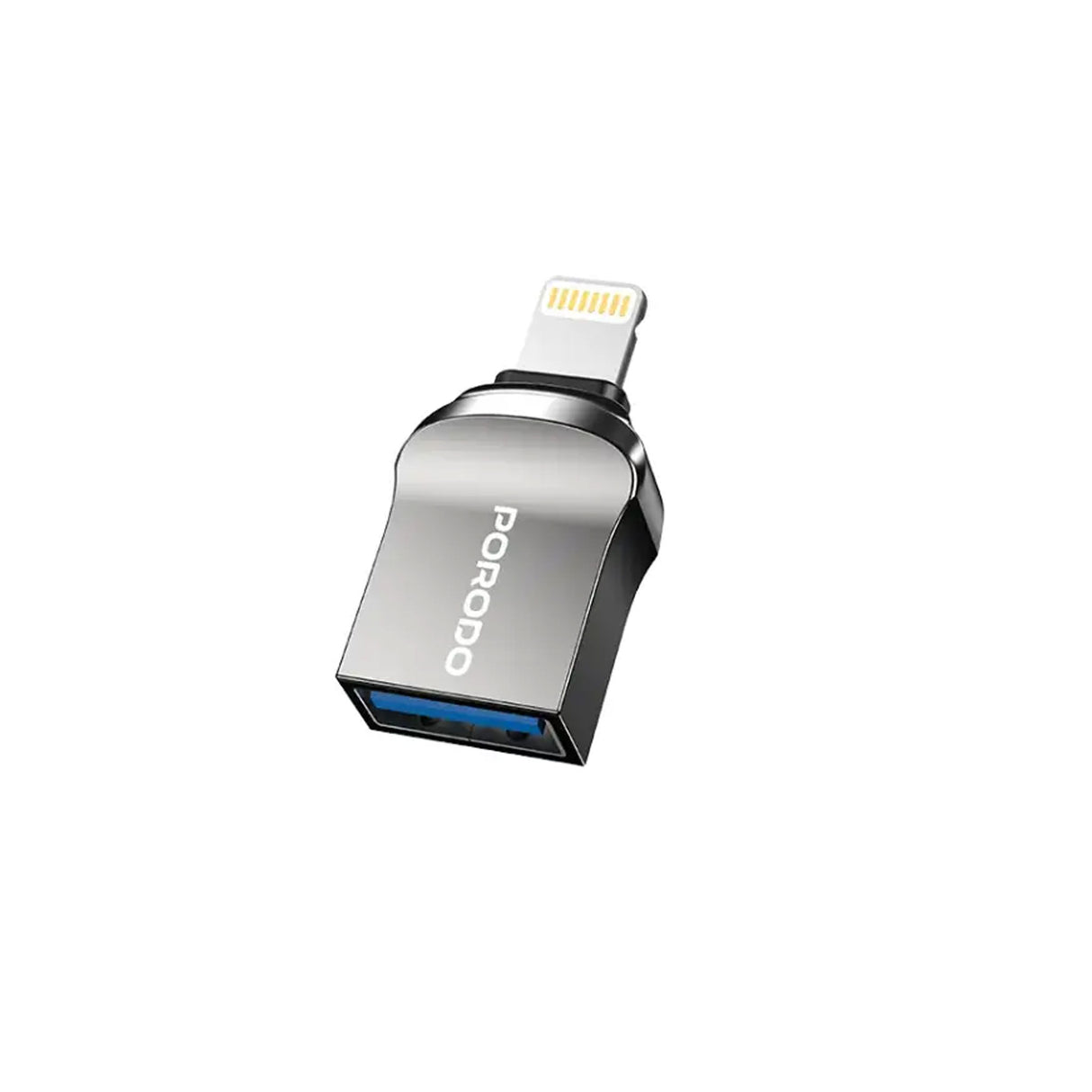 Porodo Lightning OTG Adapter - Zinc Alloy - Black - Zayoom