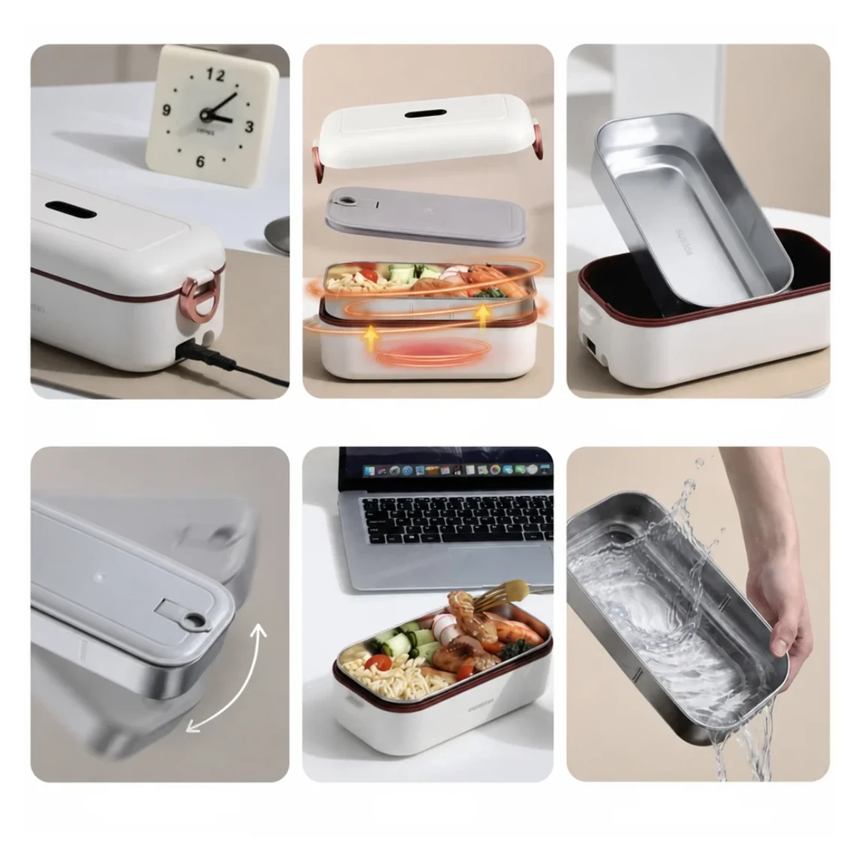 Porodo Lunchmate Dual Mode Electric Lunch Box - White