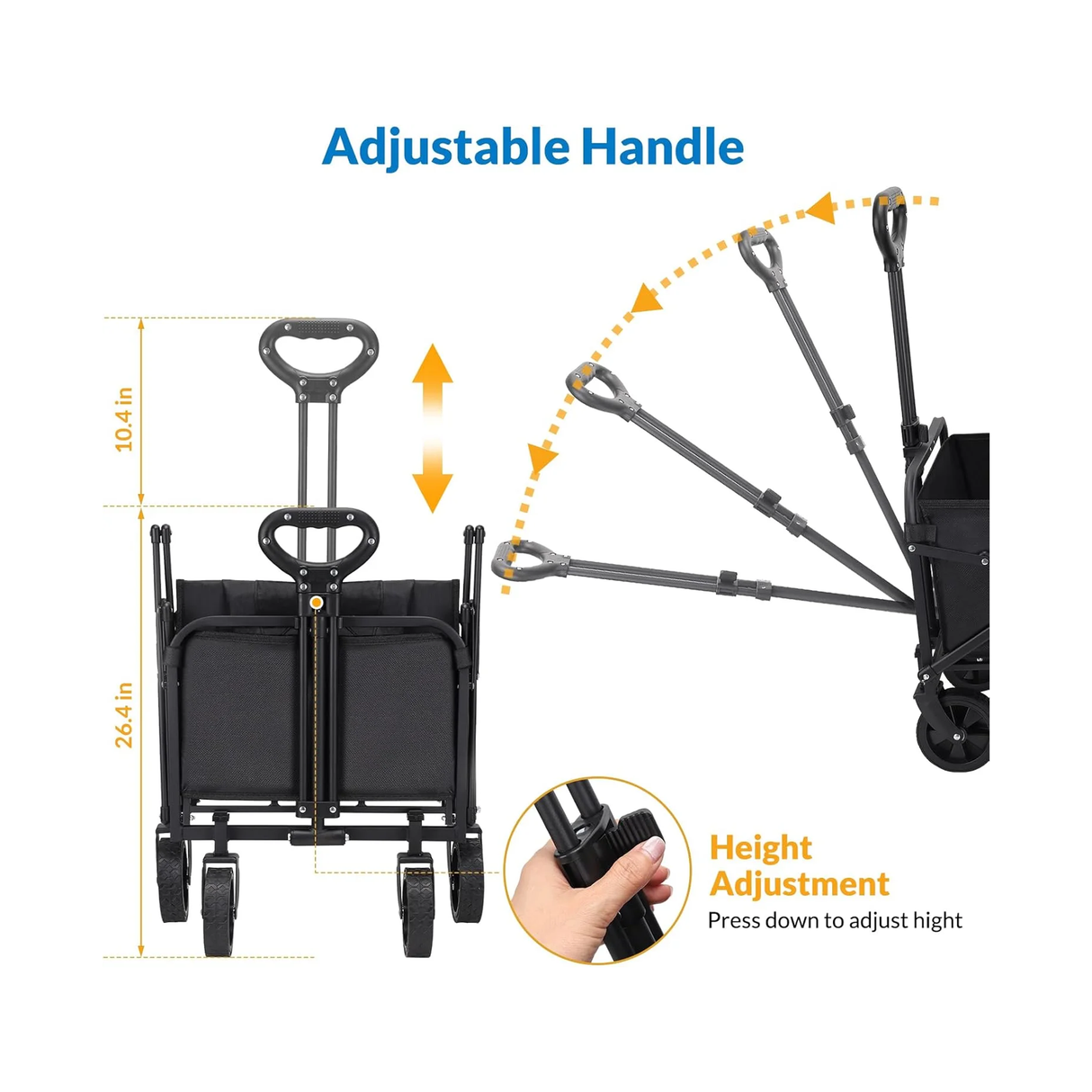 Portable Folding Wagon Cart for Sports, Shopping, Camping