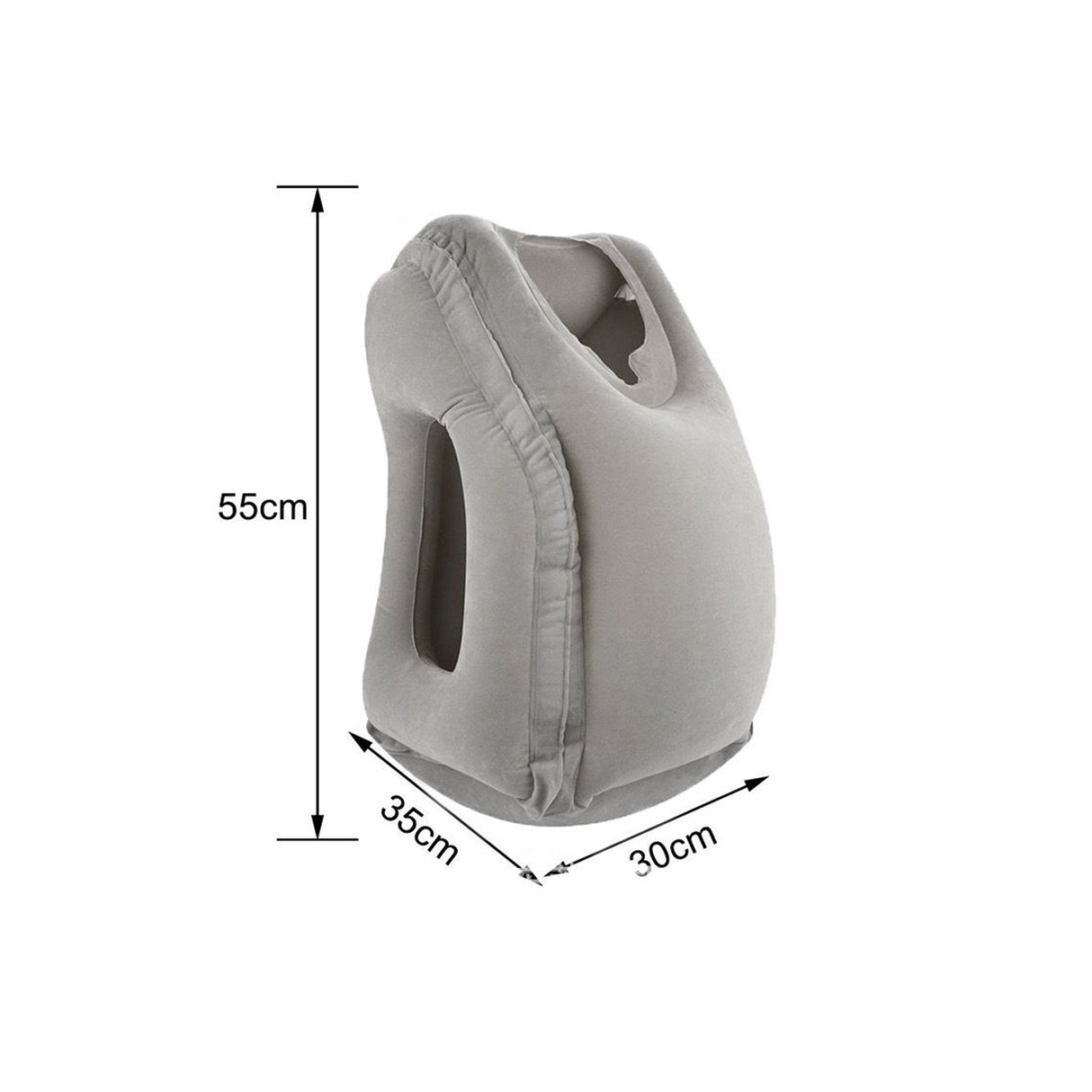 وسادة سفر قابلة للنفخ للرقبة والرأس - رمادي