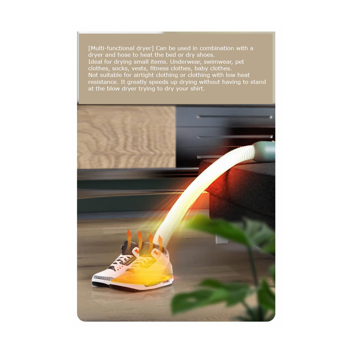 Portable Multi-Purpose Heating Dryer for Clothes & Shoes With Telescopic Hose