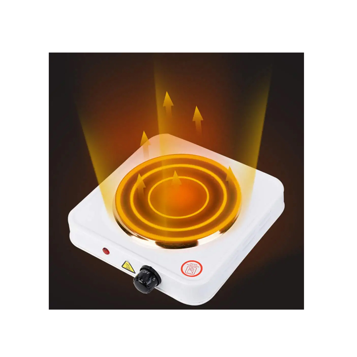 موقد طهي محمول من الفولاذ مع لوحة تسخين، مزود بإيقاف تلقائي للسلامة، حماية من ارتفاع الحرارة، عنصر تسخين قوي عالي الجودة وتحكم بسيط