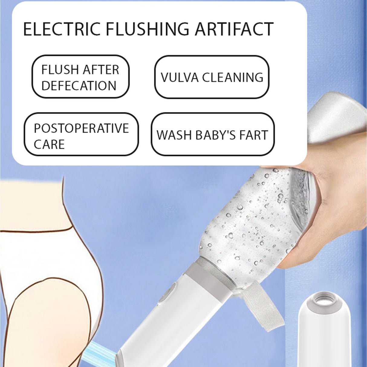 Portable USB-Powered Electric Flushing Bidet