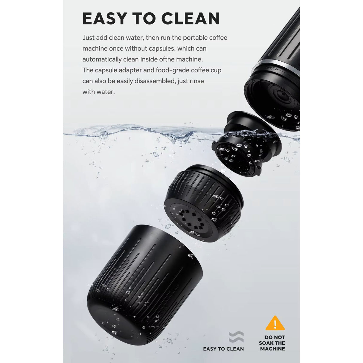 ماكينة قهوة لاسلكية محمولة وقابلة لإعادة الشحن 2 في 1 – بقدرة 19 بار