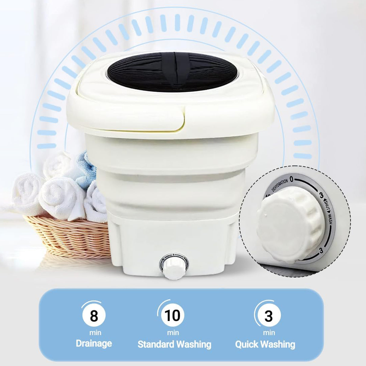 غسالة محمولة قابلة للطي مع مجفف – بقدرة 50 واط - ألوان متنوعة