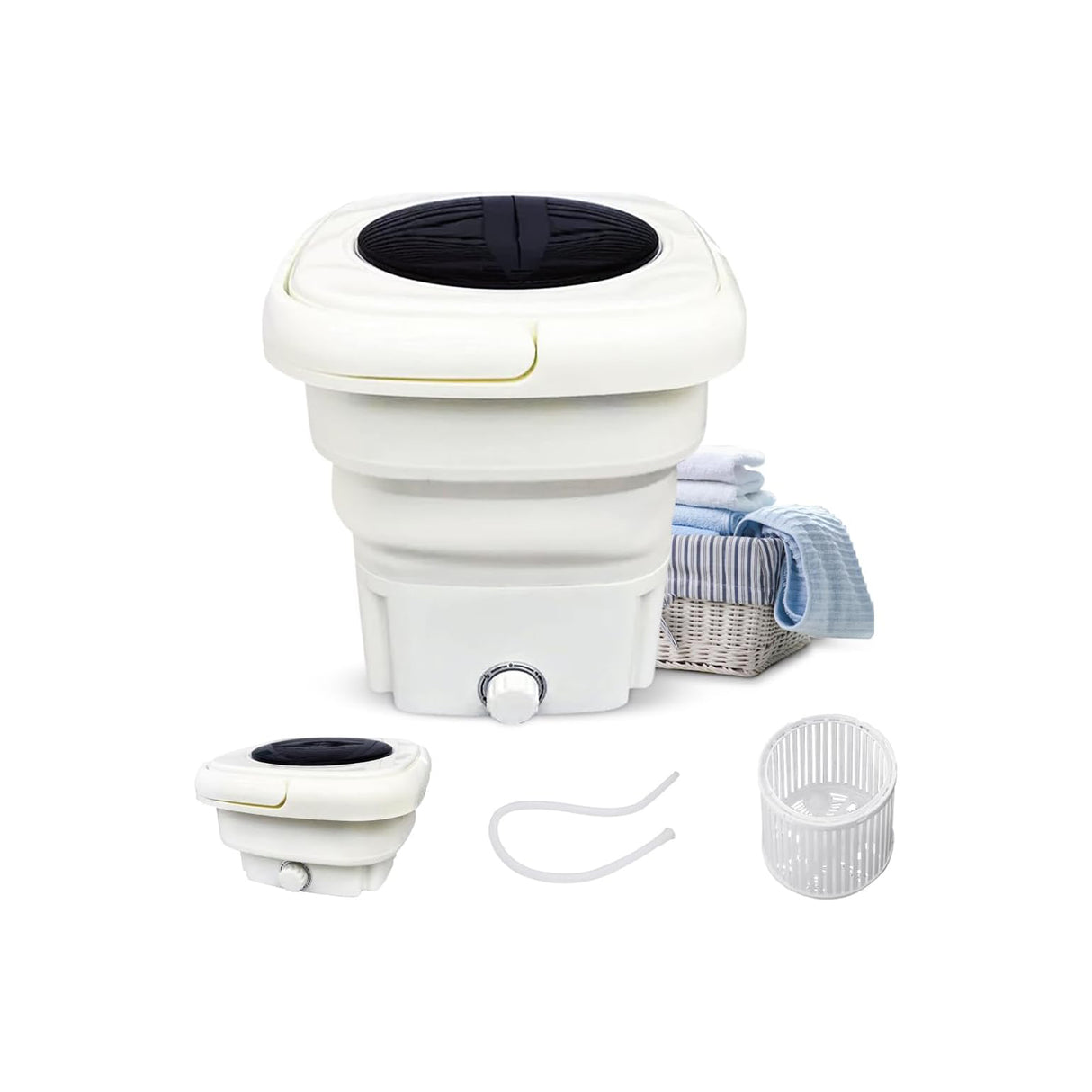 غسالة محمولة قابلة للطي مع مجفف – بقدرة 50 واط - ألوان متنوعة