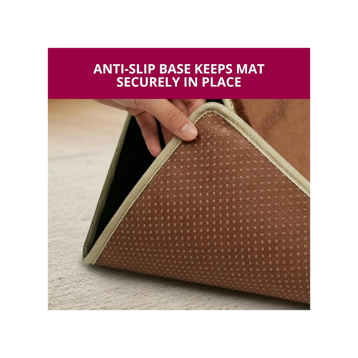 Premium Velvet Prayer Mat With Reclining Backrest 70x110 cm - Light Brown