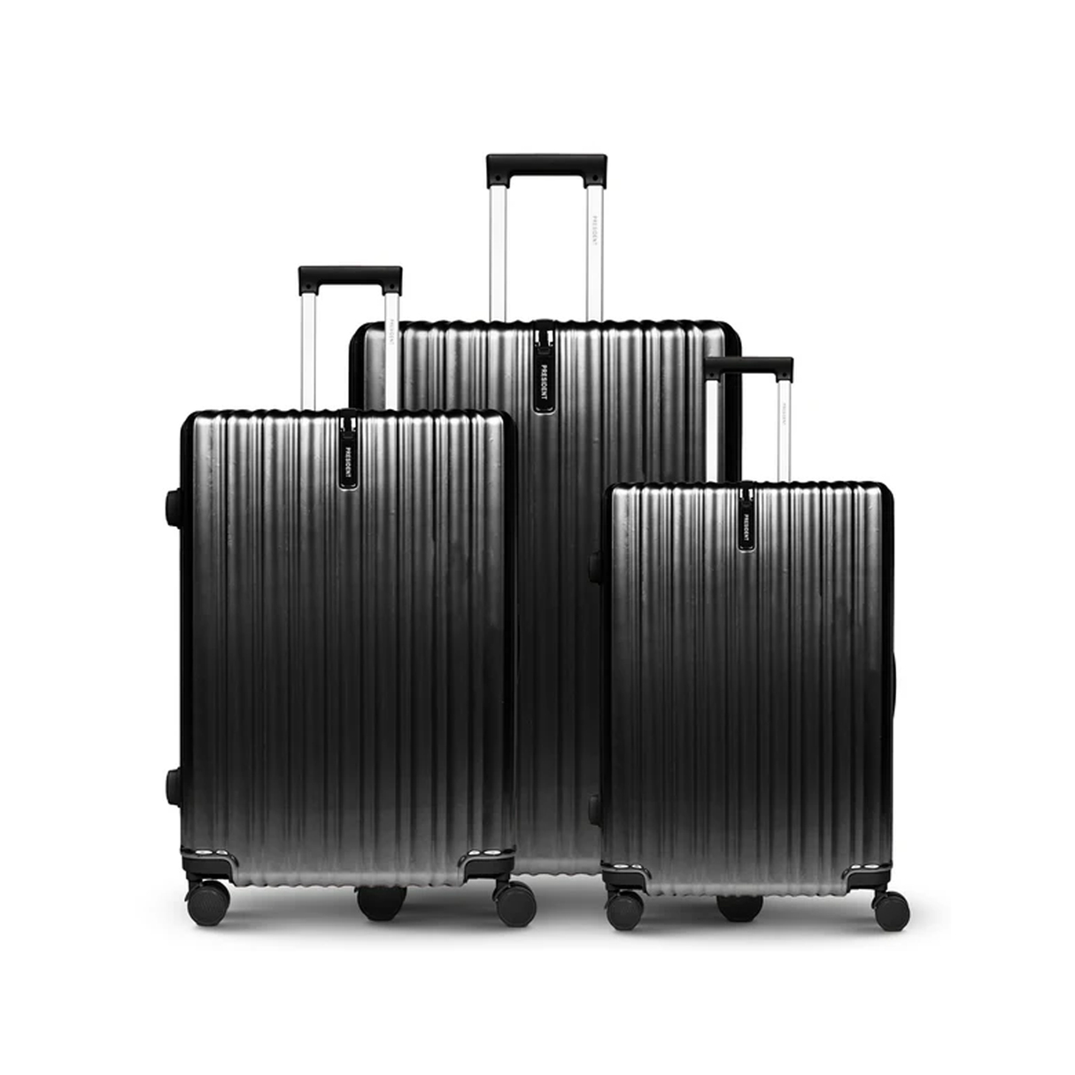 بريزيدنت طقم شنط لوكس 3 قطع (28/24/20 بوصة) - أسود